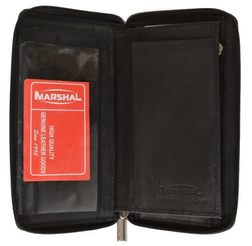 Marshal Womens Checkbook Wallet with Id Window and Snap Button Closure