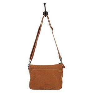 Myra Bag Peach n' Bleach Upcycled Canvas & Leather Crossbody Bag S-1569