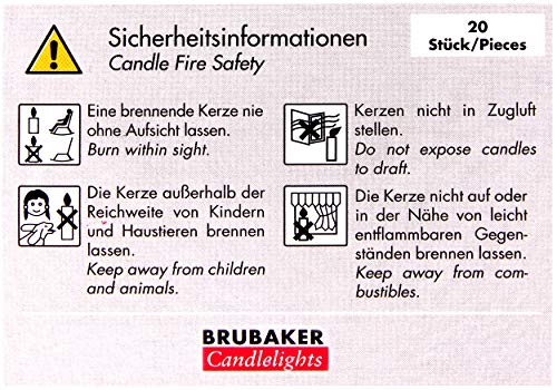 BRUBAKER 100% Beeswax Tree Candles - Pack of 20 - Honey Colored - 3¾ x ½ Inches (9.5 x 1.27cm) - Made in Europe - Pyramids, Carousels & Chimes