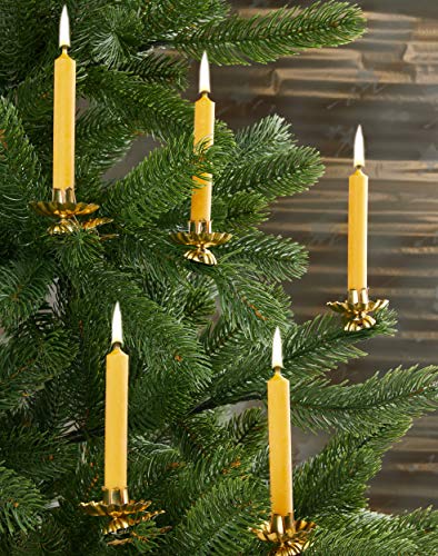 BRUBAKER 100% Beeswax Tree Candles - Pack of 20 - Honey Colored - 3¾ x ½ Inches (9.5 x 1.27cm) - Made in Europe - Pyramids, Carousels & Chimes