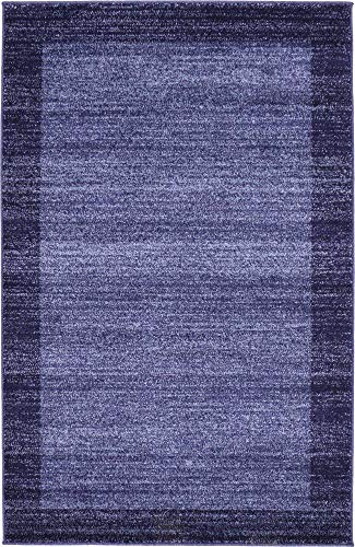 Unique Loom Del Mar Collection Area Rug-Transitional Inspired with Modern Contemporary Design, 3' 3 x 5' 3 Rectangular, Navy Blue/Beige