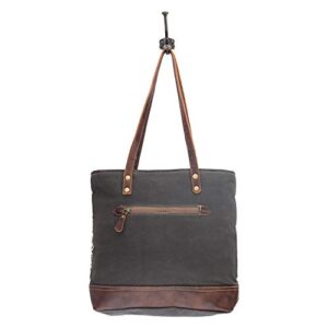 Myra Bag Blissy Upcycled Canvas & Leather Tote Bag S-1594