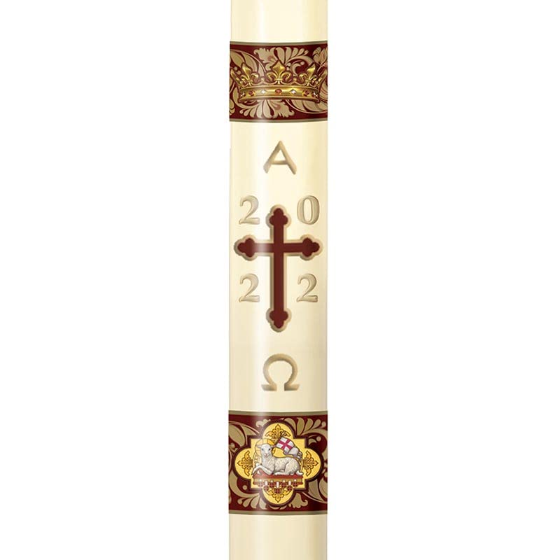 CB Church Supply Candle Will and Baumer - Divine Light Handcrafted Agnus Dei Paschal Candle with Beeswax Core, 3 x 48-Inch, No 11