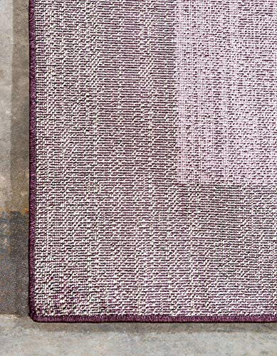 Unique Loom Del Mar Collection Area Rug-Transitional Inspired with Modern Contemporary Design, 3' 3 x 5' 3 Rectangular, Violet/Ivory