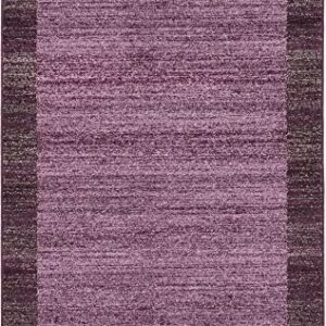 Unique Loom Del Mar Collection Area Rug-Transitional Inspired with Modern Contemporary Design, 3' 3 x 5' 3 Rectangular, Violet/Ivory