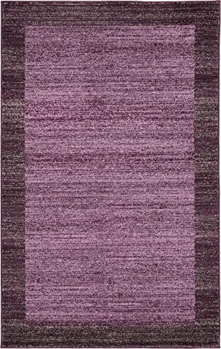 Unique Loom Del Mar Collection Area Rug-Transitional Inspired with Modern Contemporary Design, 3' 3 x 5' 3 Rectangular, Violet/Ivory