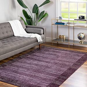 Unique Loom Del Mar Collection Area Rug-Transitional Inspired with Modern Contemporary Design, 3' 3 x 5' 3 Rectangular, Violet/Ivory