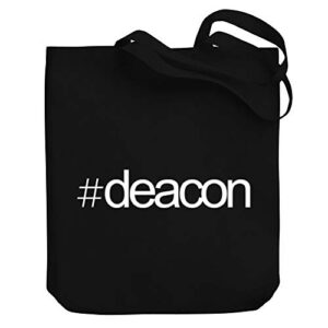 Teeburon Hashtag Deacon Bold Text Canvas Tote Bag 10.5" x 16" x 4"