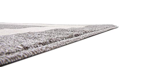 Unique Loom Del Mar Collection Area Rug-Transitional Inspired with Modern Contemporary Design, Square 8' 0" x 8' 0", Gray/Ivory