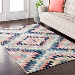 artistic weavers tara bohemian southwestern area rug,5’3″ x 7’3″,teal