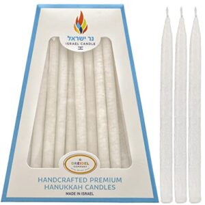 45 decorative frosted white menorah candles