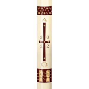 CB Church Supply Candle Will and Baumer - Divine Light Handcrafted Fishers of Men Paschal Candle with Beeswax Core, 1.5 x 33-Inch, No 2