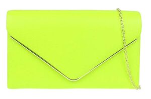 girly handbags metallic frame clutch bag (neon green)