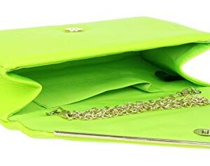 Girly HandBags Metallic Frame Clutch Bag (Neon Green)