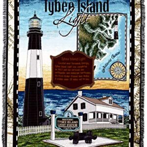 Pure Country Weavers Tybee Island Lighthouse Blanket - Georgia Coastal Ocean Gift Tapestry Throw Woven from Cotton - Made in The USA (72x54)