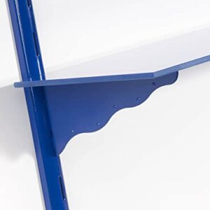 LTL Home Products Puzzle Blue Glass Wall Shelf Kit, 11" x 24", with Wave Blue Bracket