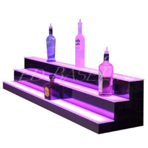 LED Lighted Bar Liquor Shelf 3 Step 56"