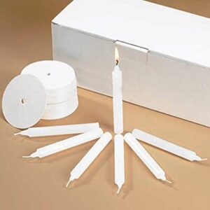 Church Vigil Devotional Unscented 1/2 x 4 1/4 Inch White Candle with Drip Protector - 50 per Box