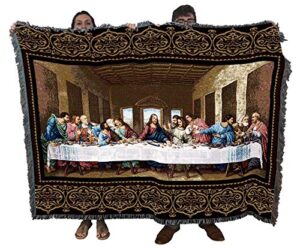 pure country weavers the last supper blanket by leonardo da vinci – religious gift tapestry throw woven from cotton – made in the usa (72×54)