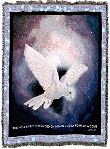 Pure Country Weavers The Holy Spirit Descended on Him Blanket by Stephen Sawyer - Scriptures - Luke 3:22 - Religious Gift Tapestry Throw Woven from Cotton - Made in The USA (72x54)