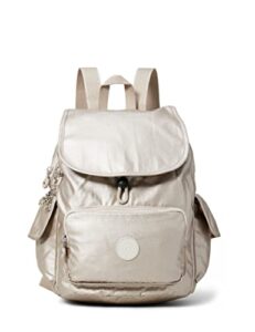 kipling women’s city pack s backpack handbag, silver (metallic glow), one size