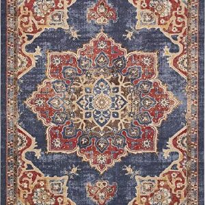 Unique Loom Utopia Collection Traditional Classic Vintage Inspired Area Rug with Warm Hues, 9 ft x 12 ft, Navy Blue/Burgundy