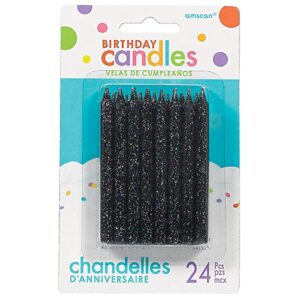amscan large 3.25″ black spiral candle sets (24ct) party supplies, 3 1/4″