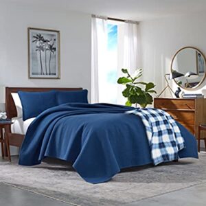 nautica – queen blanket, plush fleece bedding, super soft & lightweight home decor (northsail blue, queen)