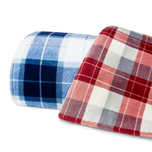 Nautica - Queen Blanket, Plush Fleece Bedding, Super Soft & Lightweight Home Decor (Northsail Blue, Queen)