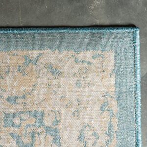 Unique Loom Oslo Collection Traditional Botanical Teal Area Rug (5' x 8')