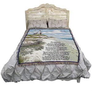 Pure Country Weavers Jesus Footprints in The Sand 2 Blanket - Religious Gift Tapestry Throw Woven from Cotton - Made in The USA (72x54)