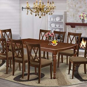 East West Furniture DOCL9-MAH-C Dining Table Set, 9-Piece
