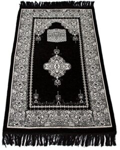 sajda rugs prayer rug – turkish, black, size length: 48 inches | width: 30