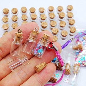 Healthcom 50 Pcs 0.5ML Small Vials Clear Glass Bottles Mini Tiny Jars Bottles with Corks Miniature Glass Bottle With Cork Gift DIY Decoration Empty Sample Jars Small,Arts Crafts,Party Favors,50 Bottles + 50 Screws