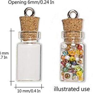 Healthcom 50 Pcs 0.5ML Small Vials Clear Glass Bottles Mini Tiny Jars Bottles with Corks Miniature Glass Bottle With Cork Gift DIY Decoration Empty Sample Jars Small,Arts Crafts,Party Favors,50 Bottles + 50 Screws