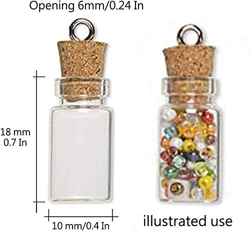 Healthcom 50 Pcs 0.5ML Small Vials Clear Glass Bottles Mini Tiny Jars Bottles with Corks Miniature Glass Bottle With Cork Gift DIY Decoration Empty Sample Jars Small,Arts Crafts,Party Favors,50 Bottles + 50 Screws