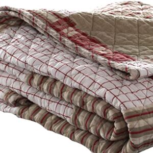 Eddie Bauer Throw Blanket Reversible Cotton Quilted Bedding, Home Decor for All Seasons, 50" x 60", Camano Island Red