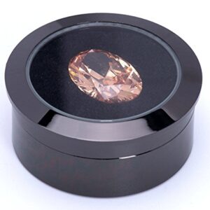 Mini Diameter 1.3 inch Loose Diamond or Gemstone Display Box Case Holder Show Container Metal (Black-1.3x0.5 inch)