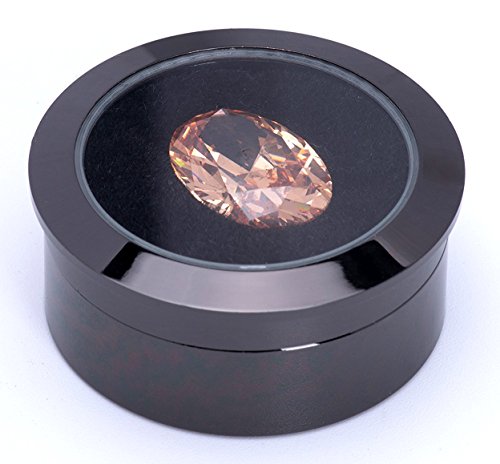 Mini Diameter 1.3 inch Loose Diamond or Gemstone Display Box Case Holder Show Container Metal (Black-1.3x0.5 inch)