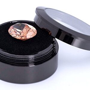 Mini Diameter 1.3 inch Loose Diamond or Gemstone Display Box Case Holder Show Container Metal (Black-1.3x0.5 inch)