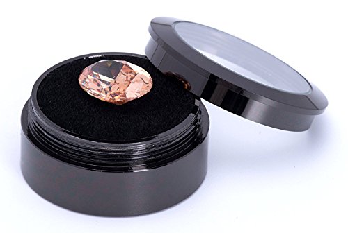 Mini Diameter 1.3 inch Loose Diamond or Gemstone Display Box Case Holder Show Container Metal (Black-1.3x0.5 inch)