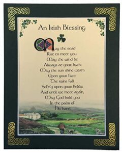 may the road rise to meet you – 8×10 irish blessing with green matting