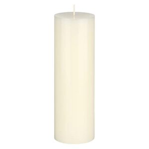 mega candles 1 pc unscented ivory round pillar candle, hand poured premium wax candles 3 inch x 9 inch, home décor, wedding receptions, baby showers, birthdays, celebrations, party favors & more