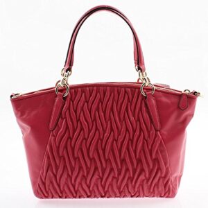 COACH Small Kelsey Satchel in Gathered Twist Leather in Dahlia F37081 IMDUL