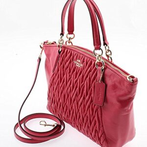 COACH Small Kelsey Satchel in Gathered Twist Leather in Dahlia F37081 IMDUL