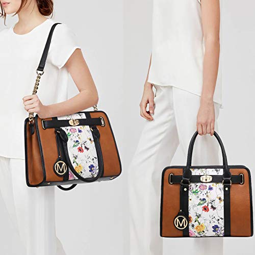 Women Handbags, Large Designer Lady Satchel Multi-Pockets Shoulder Bag Fashion Tote w/ Wallet Set (8011-GD/BKF)