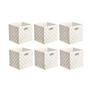 amazon basics collapsible fabric storage cubes with oval grommets – 6-pack, linked