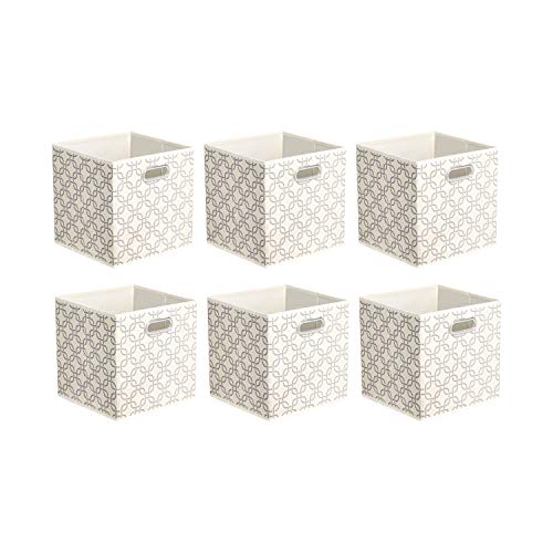 Amazon Basics Collapsible Fabric Storage Cubes with Oval Grommets - 6-Pack, Linked