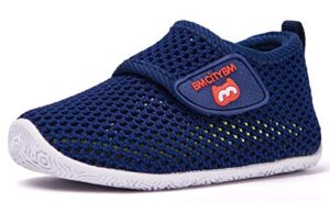 bmcitybm baby sneakers girl boy tennis shoes first walker shoes 6-12 months infant navy blue