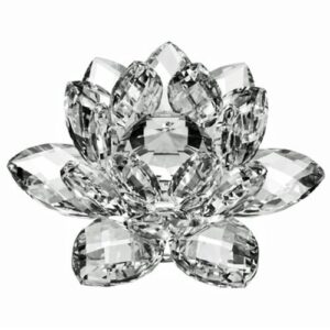 amlong crystal 3 inch clear crystal lotus flower with gift box